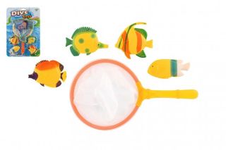 Obrázek z Hra ryby se síťkou do vody plast 24cm 2 barvy  